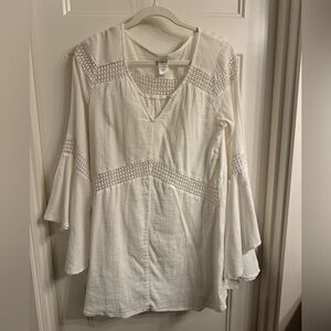 L*Space White Tunic Cover Up- Medium
